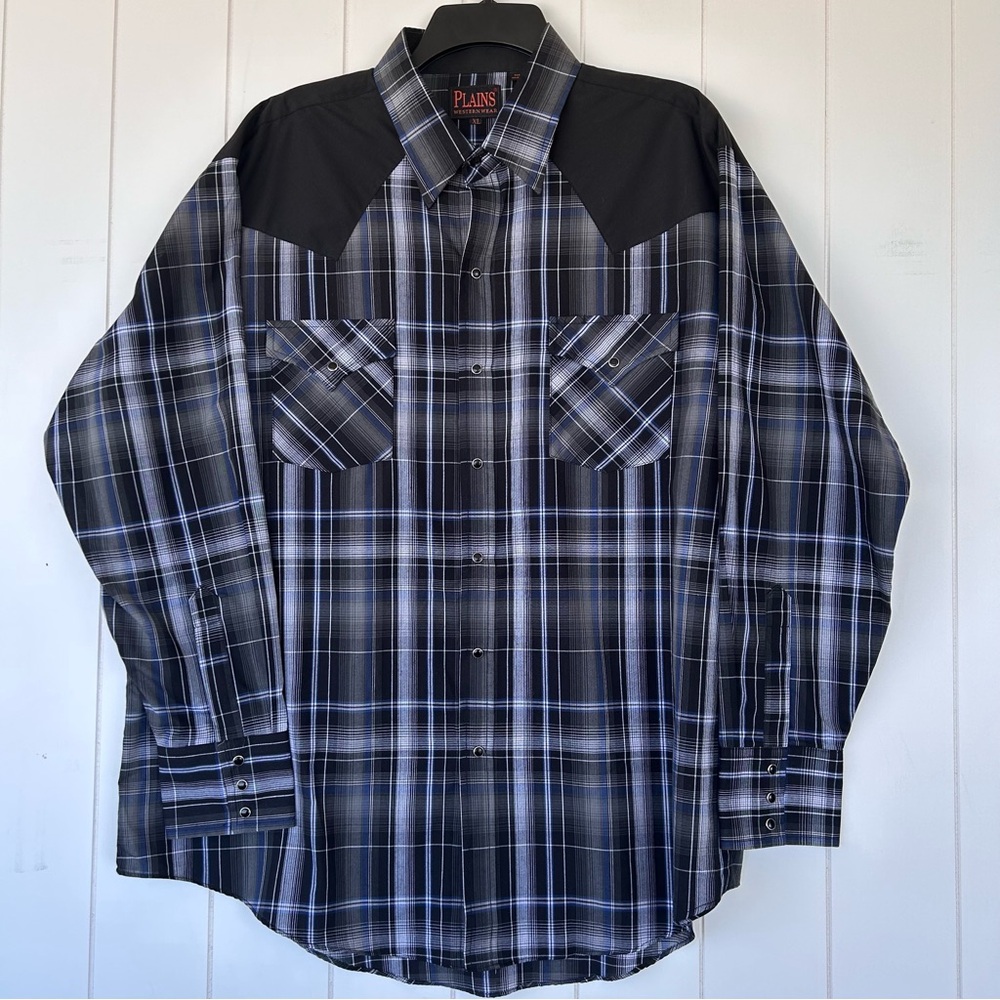 Plains Western Wear Men’s Western Style Pearl Snap Shirt Size XL